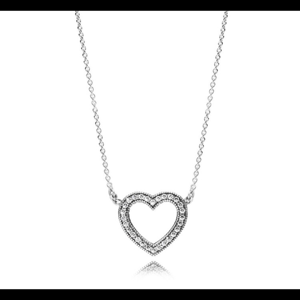 Loving Hearts of PANDORA Necklace, Clear CZ